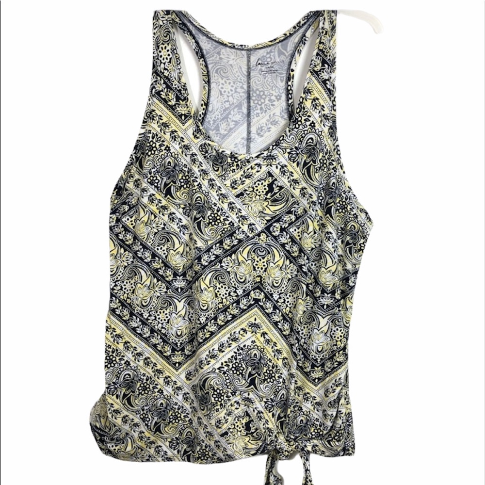 LANE BRYANT TANK TOP TIE FRONT PRINT